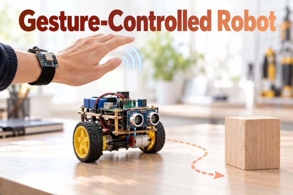 Gesture-Controlled Robot: wrist-sensor control and obstacle avoidance