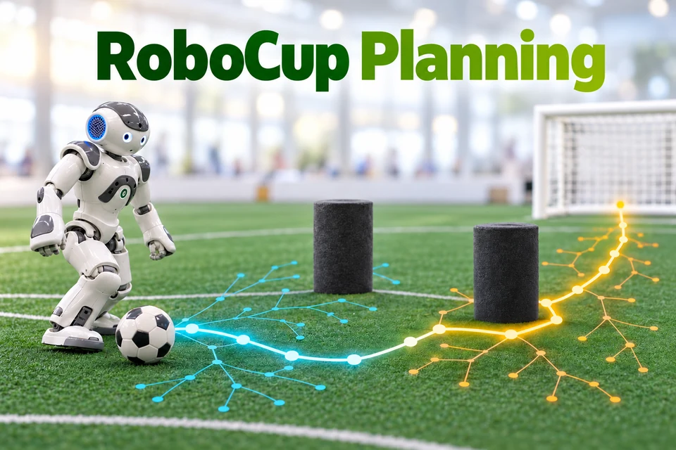 RoboCup Planning: collision-free robot path planning on a soccer field
