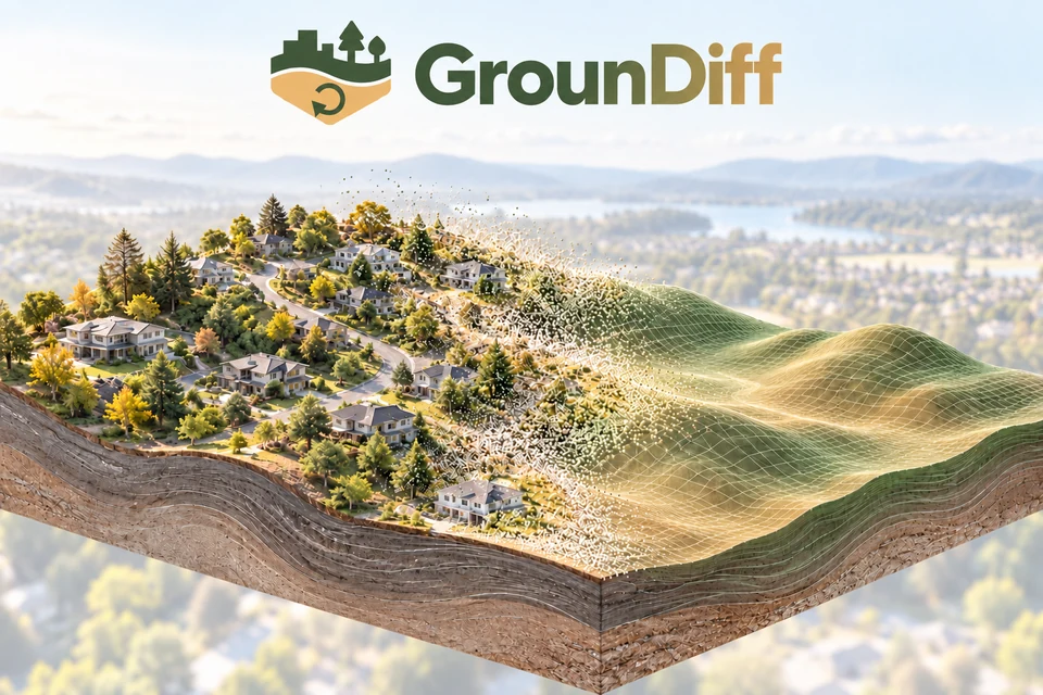 GrounDiff: removing buildings and vegetation to recover bare-earth terrain