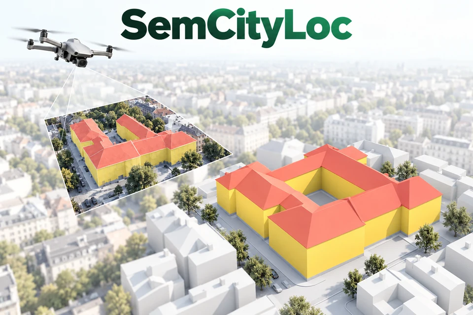 SemCityLoc: UAV image semantics aligned with roof and facade surfaces in a 3D city model